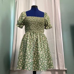 Kids green flower dress